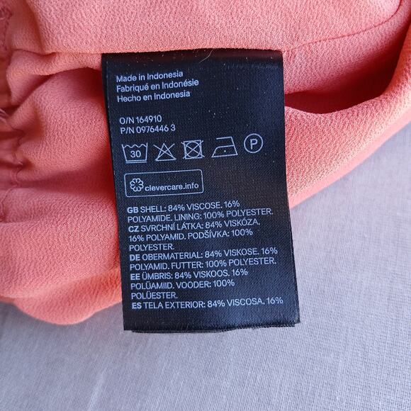 H&M Salmon Pink Double Split-hem Maxi Skirt Small pockets lined elastic pull on - Picture 7 of 11